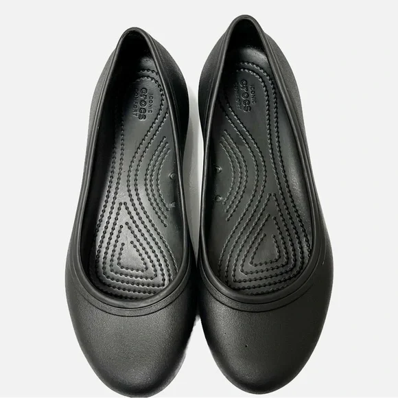 Crocs at Work Iconic Comfort Ballet Flats Black Non-Slip Size 8 EUC - Picture 5 of 8